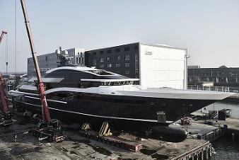 Спуск мегаяхты Oceanco Project Shark